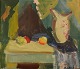 Evgenij Klenø (1921-2005), Denmark. Oil on canvas. Modernist still life. 1960