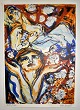 Degett, Karen 
(1954 - 2011) 
Danmark: 
Komposition. 
Farvelitografi. 
Edition artiste 
71/200. ...