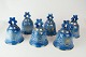 Christmas bells 
from 1974 to 
1979 with 
different 
motives by Bing 
& Grøndahl.
13 x 10 cm.
