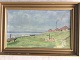 Ludvig Nielsen 
(født 1878):
Kystparti fra 
Han Herred med 
et Teglværk.
Olie på 
lærred.
Sign.: ...