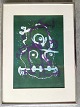 Joan Miró 
(1893-1983):
Komposition.
Offset tryk på 
papir.
Sign.: MO i 
trykket.
26x18 (36x27)