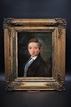 1800 century oil painting, painted on canvas by young man framed in a nice old 
gold frame.  42x36cm.