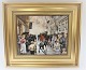 Bing & Grondahl. Porcelain painting. Motif by Paul Fischer. Fire in Skindergade. 
Size inclusive frame, 40 * 33 cm. Produced 1750 pieces. This has number 539