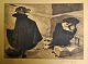 Moe, Louis 
(1877 - 1945) 
Denmark: A fox 
and an owl. 
Etching. Signed 
opus 28 in the 
print. 27 x ...