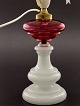 Opaline oil 
lamp 55 cm. 
19th.c changed 
to el.