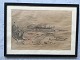 Johan Th. 
Lundbye 
(1818-48):
Landskab ved 
Godthaab 1848.
Radering på 
papir efter 
tegning af ...
