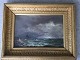Carl Buntzen 
(1835-1901):
Parti udfor 
Helsingørs 
Havnehoved 
1884.
Olie på plade.
Sign.: C. ...
