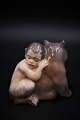 Rare Royal Copenhagen porcelain figurine of a faun and a bear.
RC# 2868. 
Year 1927.
H:9.5cm. L:11cm