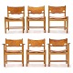 The Spanish Dining Chair by Børge Mogensen, Denmark. Set of 6 chairs, oak and 
leather