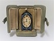 Zenith. Silver minature clock with enamel (925) in the original box. Height 5 
cm. The clock works.