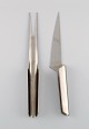 Henning Koppel for Georg Jensen. Rare Blue Shark carving set in stainless steel.
