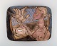 Achiel Pauwels 
(f. 1932), 
Belgien. Unika 
fad i glaseret 
håndmalet 
keramik. Nøgen 
kvinde og due. 
...