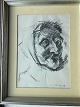 Anders Hune 
(1894-1968):
Portræt af 
gammel kone 
1927.
Tryk efter 
tegning.
Sign.: A.H. 27 
i ...