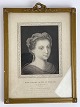 Kobberstik af 
Mary Stuart, 
skotternes 
dronning, da 
hun var 16 år. 
Inskription i 
pladen under 
...