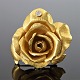 Carl Antonsen guldsmykke.Rose broche lavet i 18 kt. guld, prydet med diamant, 0,25 ct.3,5 cm ...