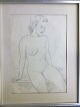 Ubekendt 
kunstner (20 
årh):
Kvindelig 
croquis model 
1956.
Bly på papir.
Sign.: ...