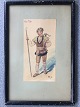 Carsten Ravn (1859-1914):Kostume tegning "Wilhelm Tell" 1896.Skuespiller Adolph Jensen ...
