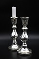 1800 tals lysestage i fattigmandssølv (Mercury silver glass) med fin patina. Højde :21,5cm. ( ...