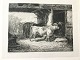 Johannes Vilhelm Zillen (1824-70):Kvæget vender hjem til stalden 1865Radering på ...