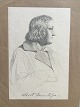 Johan Vilhelm Gertner (1818-71):Portræt af Thorvaldsen i arbejdstøj.Radering på papir ...