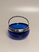 Blue sugar bowl made of glass with self-mounting 830s