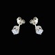 14k White Gold Earsticks with Diamonds. Total 0,94 ct.