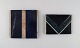 Dansk 
studiokeramiker.
 To unika 
fliser i 
glaseret 
stentøj. 
Mønstret 
dekoration i 
mørkeblå, ...