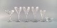 Val St. Lambert, Belgium. Five Lalaing glasses and rinsing bowl in clear 
mouth-blown crystal glass. Mid-20th century.
