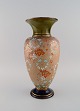 Large Doulton 
Lambeth pottery 
vase with 
hand-painted 
flowers and 
gold 
decoration. 
Early 20th ...