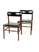 Two dining room 
chairs in teak 
and upholstered 
with black 
leather of 
Danish design 
from the ...