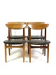 Four dining 
room chairs in 
rosewood and 
upholstered 
with black 
leather of 
Danish design 
from the ...