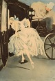 Louis Icart 
(1888-1950). 
Radering på 
papir. "Départ 
". Ca. 1920.  
Lysmål: 42 x 
30 ...