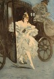 Louis Icart 
(1888-1950). 
Radering på 
papir. 
"Arrivée". Ca. 
1920.  
Lysmål: 42 x 
30 ...