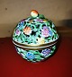 Herend, 
Hungary: Small 
painted lidded 
bowl with break 
through on both 
bottom and top. 
Decorated ...