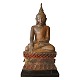 BuddhafigurStor siddende Buddha udskåret i træ med rester af forgyldningerBuddhaen stammer ...