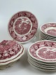 Engelsk fajance 
middagsservice 
fra Adams, 
English Scenic, 
Staffordshire i 
rød/pink. Vi 
har ...