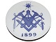 Royal 
Copenhagen 
Mindeplatte fra 
1899, 
Frimurerplatte 
med ordenens 
symboler.
Bemærk at 
denne ...