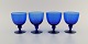 Monica Bratt 
for Reijmyre. 
Fire vinglas i 
blåt mundblæst 
kunstglas. 
Svensk design, 
midt ...