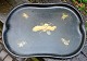 Antique 
black-painted 
metal tray, 
19th century