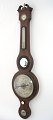 Antik engelsk hjul barometer af P. Gobbi & Son, Stroud. Med 4 forsølvede skiver og konveks ...