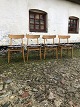 Farstrup Møbler sæt af 4 spisebordsstole ca. 1970'erne. stel i bøgetræ med rykstykke af egetræ ...