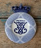 Royal Copenhagen Mindeplatte fra 1912 - Frederik VIII.s mindeplatte - Kronet krans med ...