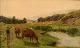 Peter Adolf Persson (1862-1914). Svensk kunstmaler. Olie på lærred. Græssende køer ved åbred. ...