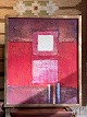 Pink maleri / mixed media på lærred, usigneret, lysmål ca. 50 x 60 centimeterSkal hentes i ...