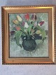 Anders Hune (1894-1968):Vase med tulipaner i alle farver 1921Olie på lærred.Sign.: Anders ...