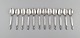 Twelve large Georg Jensen Acorn teaspoons in sterling silver.
