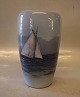 1484-237 RC 
Vase with 
marine motif 19 
cm Sailship  
Royal 
Copenhagen In 
mint and nice 
condition