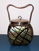Art Nouveau Loetz biscuit jar with  in glass with metal lid approx. 1900