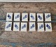 Sæt på 12 stk tændstiks æsker med broderet med motiv inspireret af Blå Blomst Mål 4 x 5,5 c. ...