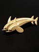 Georg Jensen 18 
karat guld 
dobbelt dolfin 
#broche 1317 L. 
4 cm.
design Arno 
Malinowski emne 
nr. ...